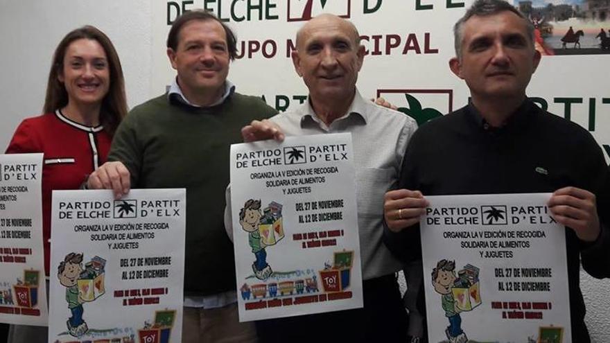 Nueva recogida de juguetes y alimentos impulsada por el Partido de Elche