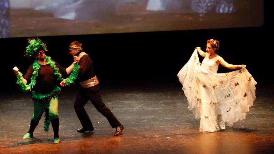 Un momento de la representación de &quot;La flauta mágica&quot;, ayer en Vigo. // José Lores