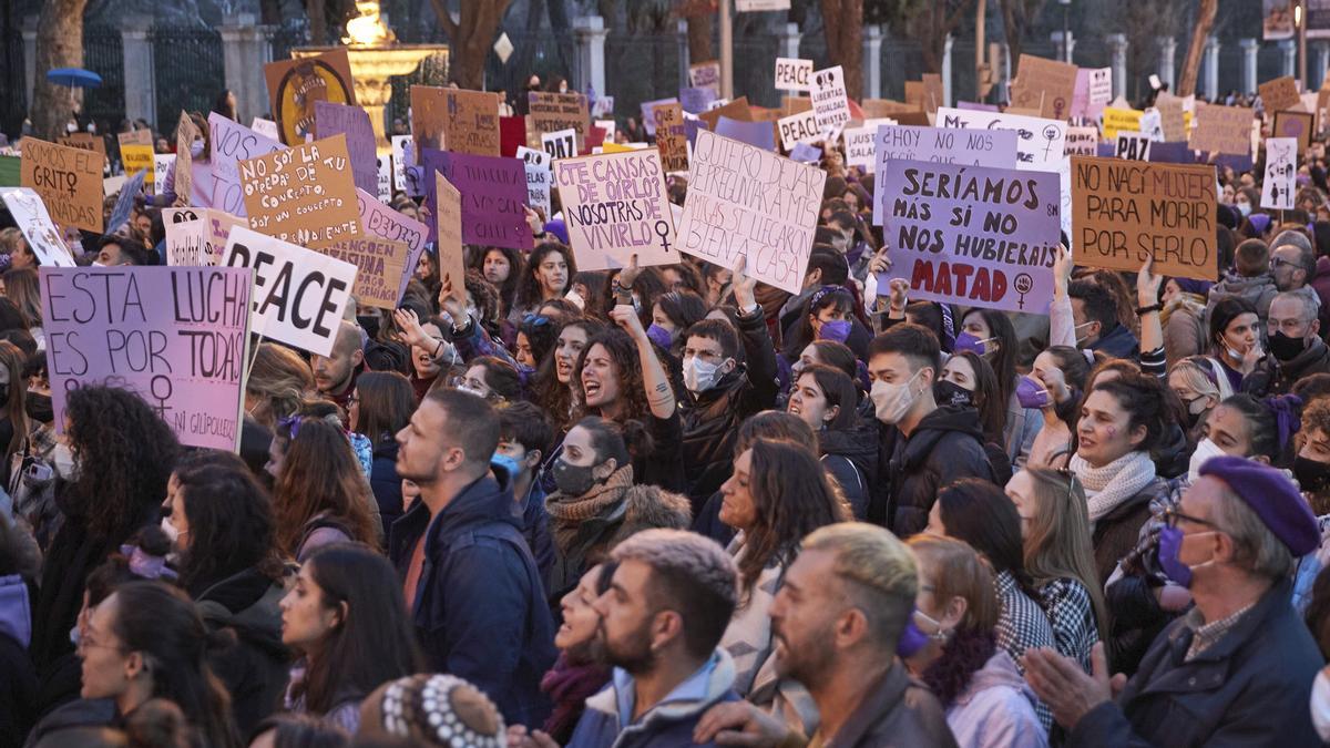 Manifestantes en el 8M en Madrid.