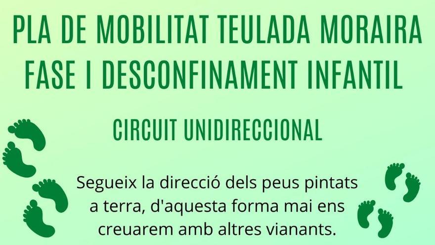 Teulada-Moraira dibuja pisadas y crea circuitos para que los vecinos no se crucen en la calle