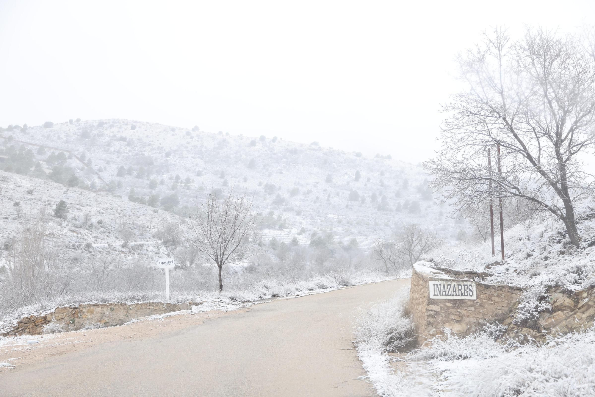 La espectacular nevada que ha teñido de blanco todo Inazares, en imágenes