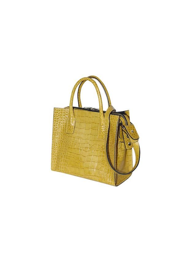 Bolso de piel amarilla de Uterqüe