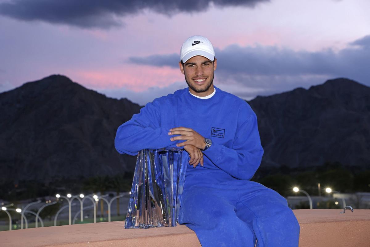 Carlos Alcaraz, tras conquistar el primero de sus dos Indian Wells.