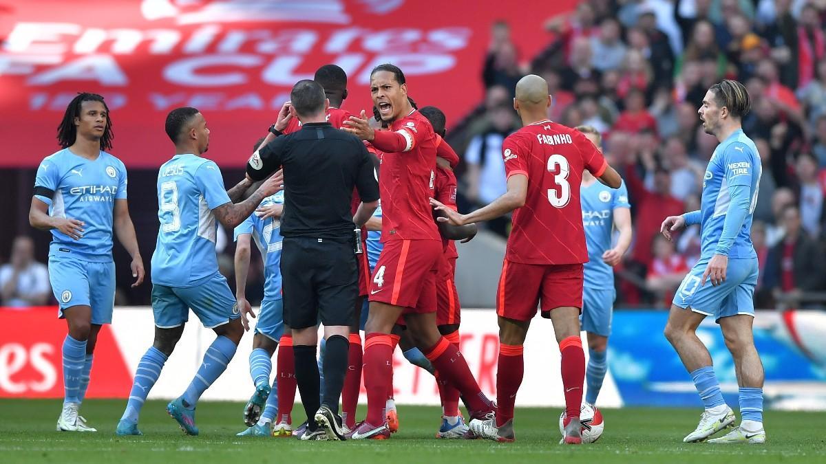 Imagen de las semifinales de la FA Cup entre Liverpool y Manchester City