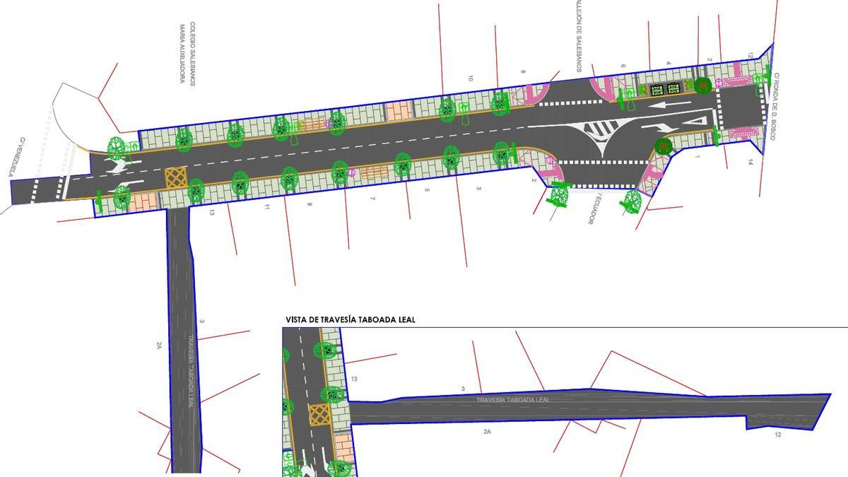 Plano de la humanización de la calle Taboada Leal de Vigo