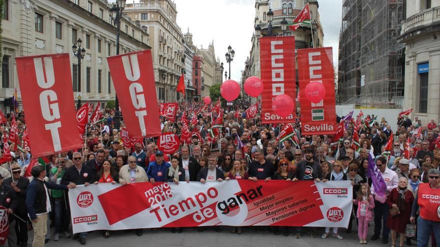 Una imagen de la manifestación central de Sevilla.