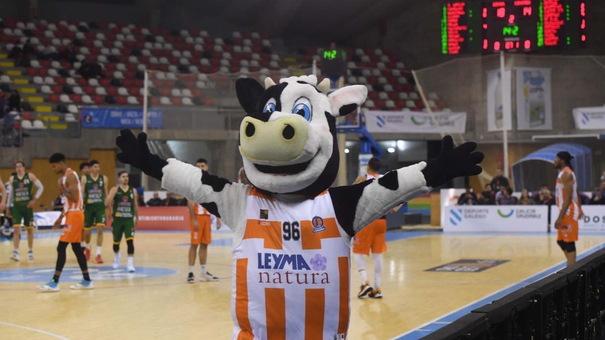 Leymita, nueva mascota del Leyma, en un partido del equipo.