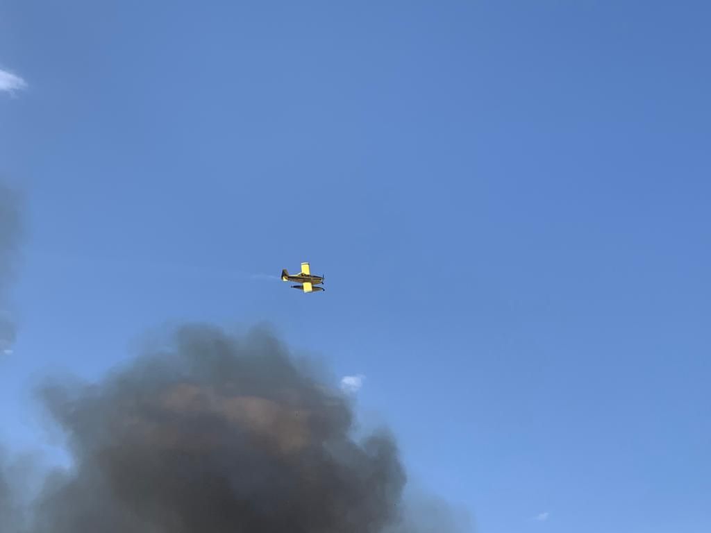 Un incendio en Aspe obliga a cortar la carretera comarcal que conecta con Alicante