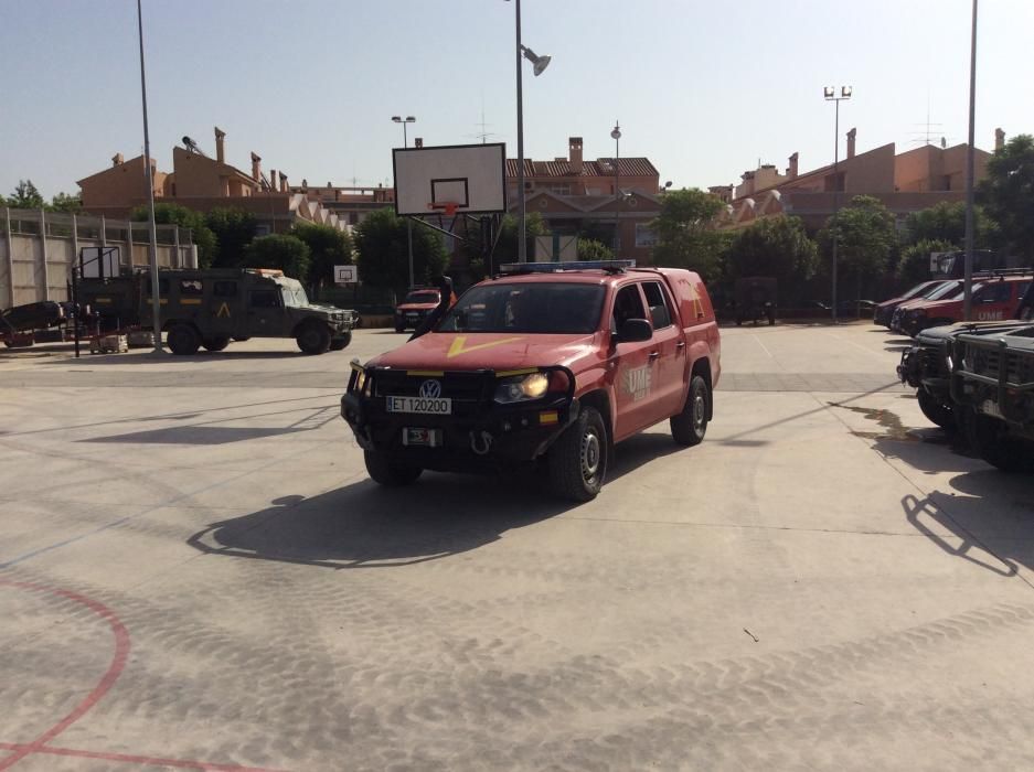 El colegio Miguel Hernández de Orihuela se convierte en el centro de operaciones de la UME