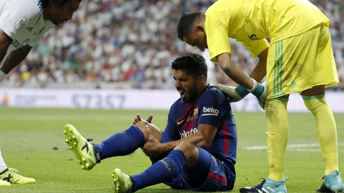 Luis Suárez se lesionó en el partido contra el Madrid