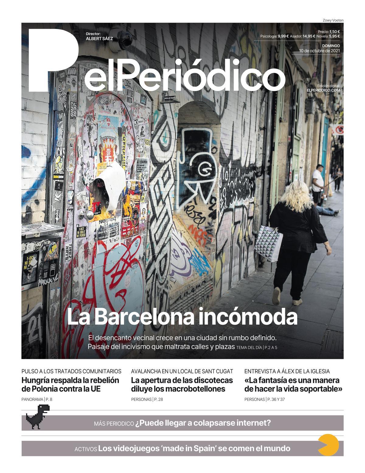 La portada d’EL PERIÓDICO del 10 d’octubre del 2021