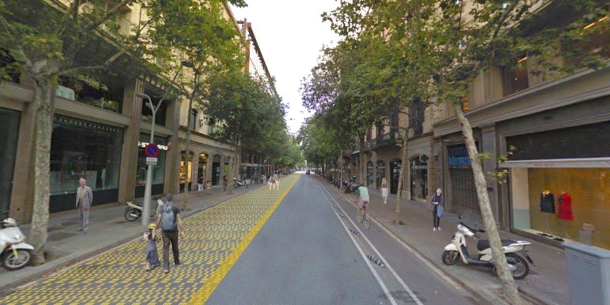 Simulación de la peatonalización de la calle de Consell de Cent