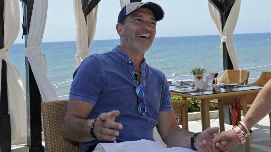 El actor Antonio Banderas, ayer, en Marbella.