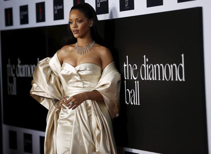 Singer Rihanna poses at the second annual Diamond Ball fundraising event in Santa Monica