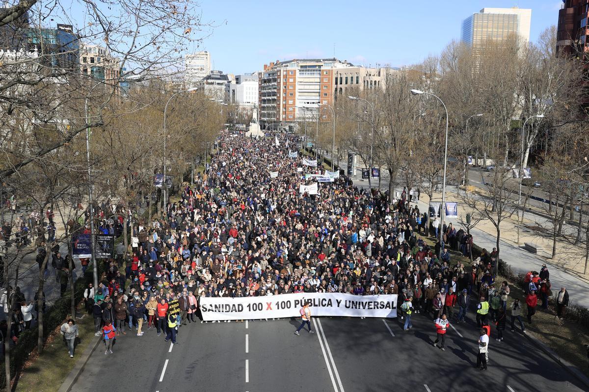 Manifestación en defensa de la sanidad pública.