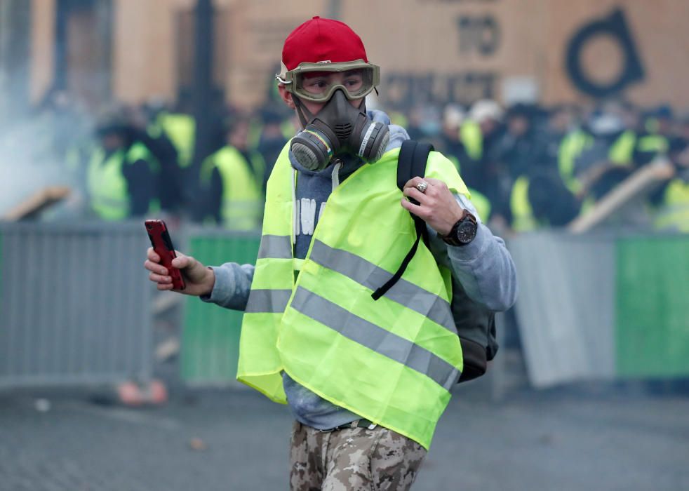 Protesta en París de los ''chalecos amarillos''