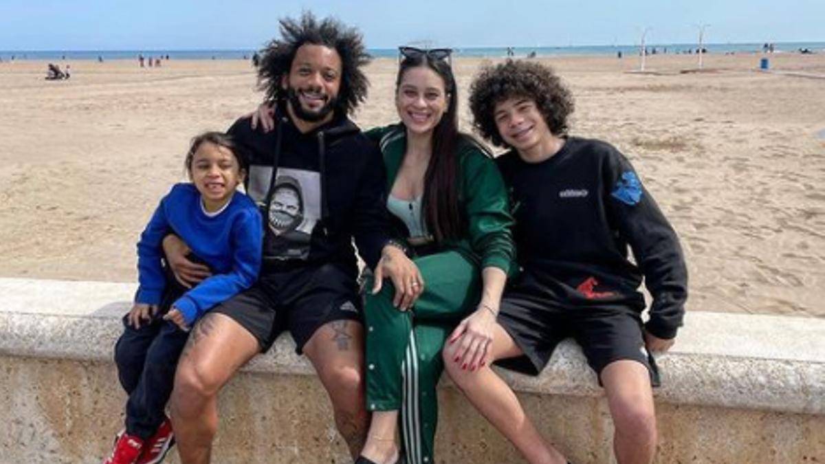 Marcelo, con su familia en Valencia