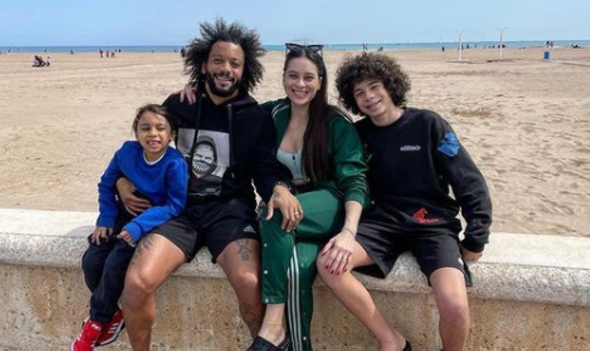 Marcelo, con su familia en Valencia