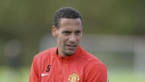 Rio Ferdinand, en un entrenamiento con el Manchester United