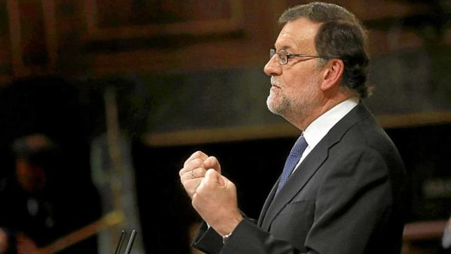 El president en funcions, Mariano Rajoy, ahir al Congrés