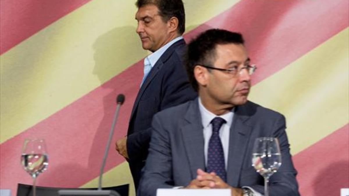 Laporta y Bartomeu, en un acto pro-selecciones catalanas.
