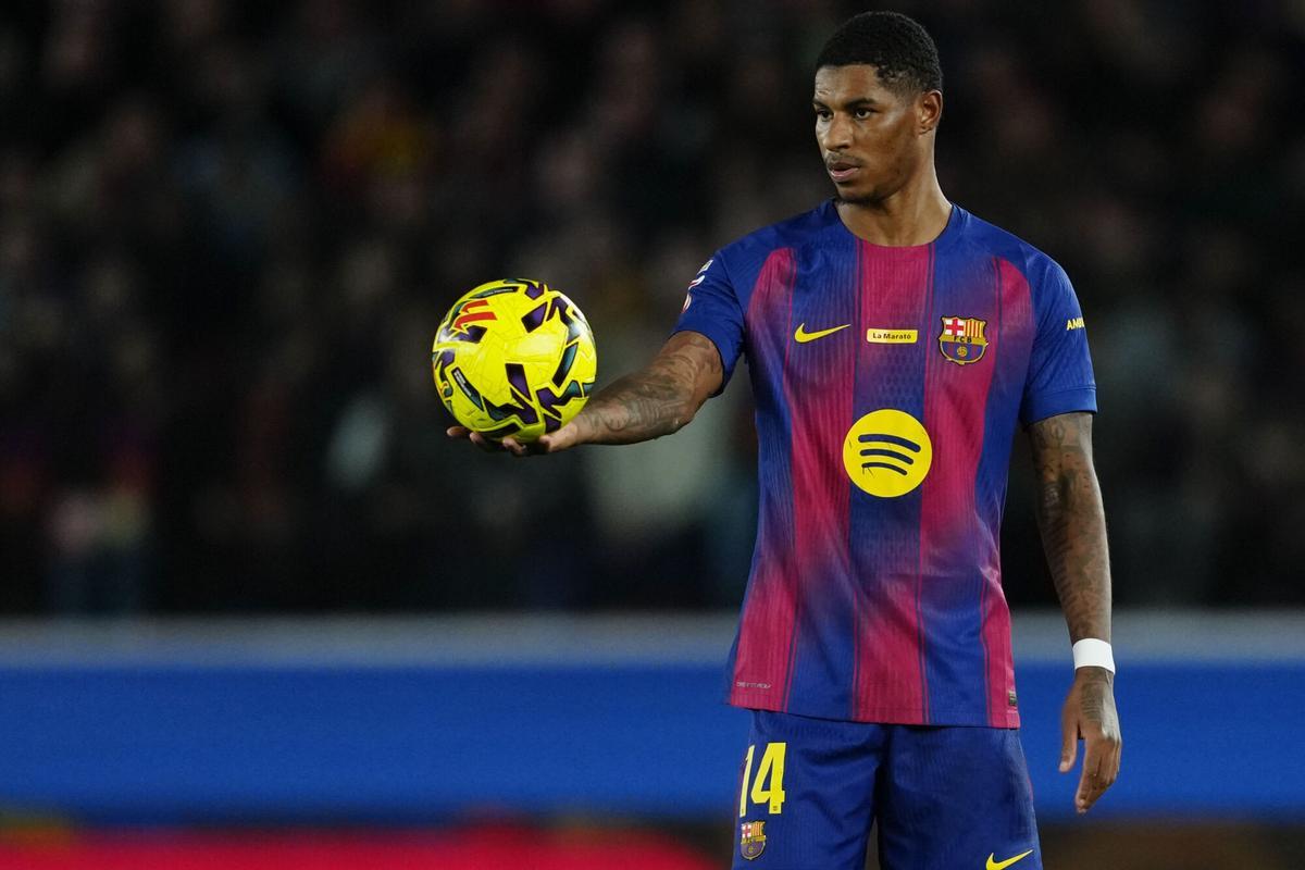 Marcus Rashford, durante un partido con el FC Barcelona