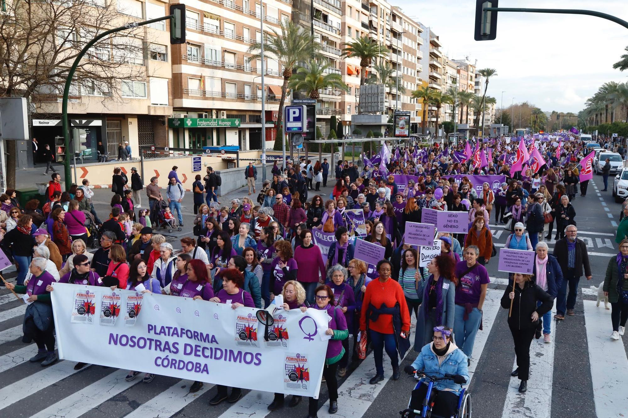 La manifestación del 8M recorre las calles de Córdoba