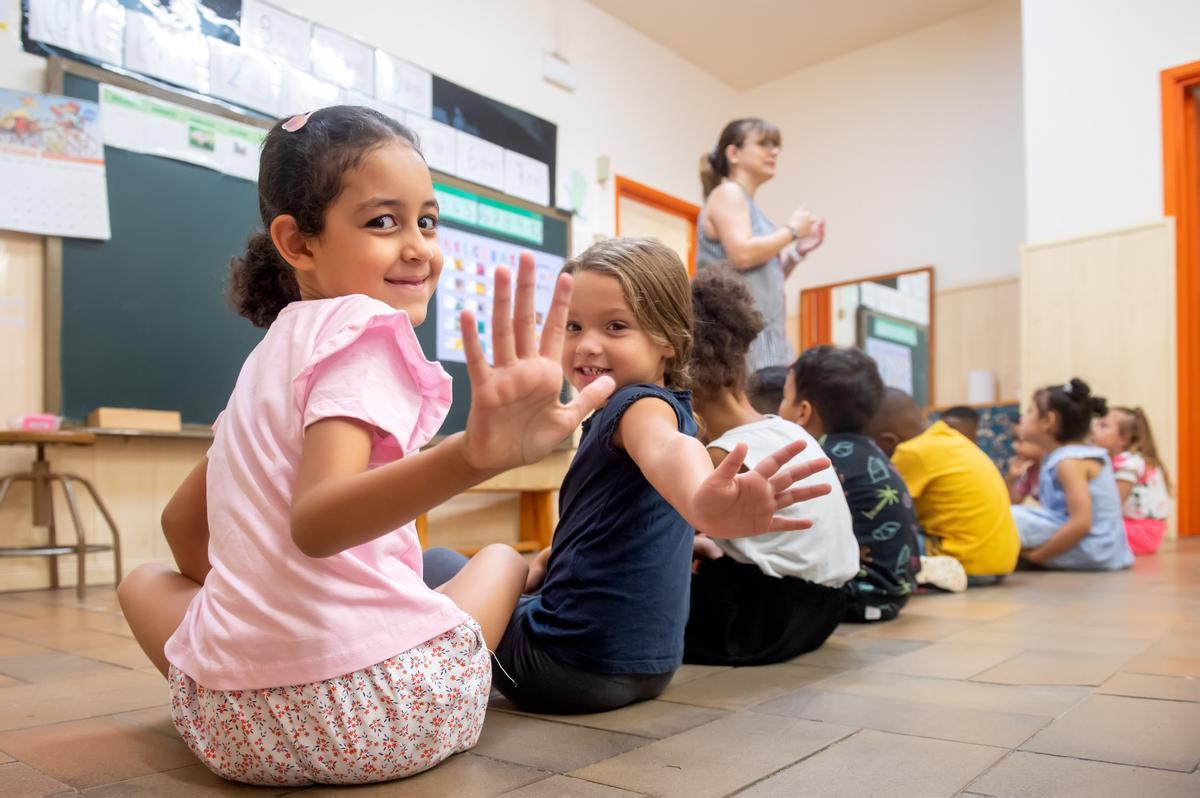 Primer día de colegio en la escuela Joan XXIII de Lleida