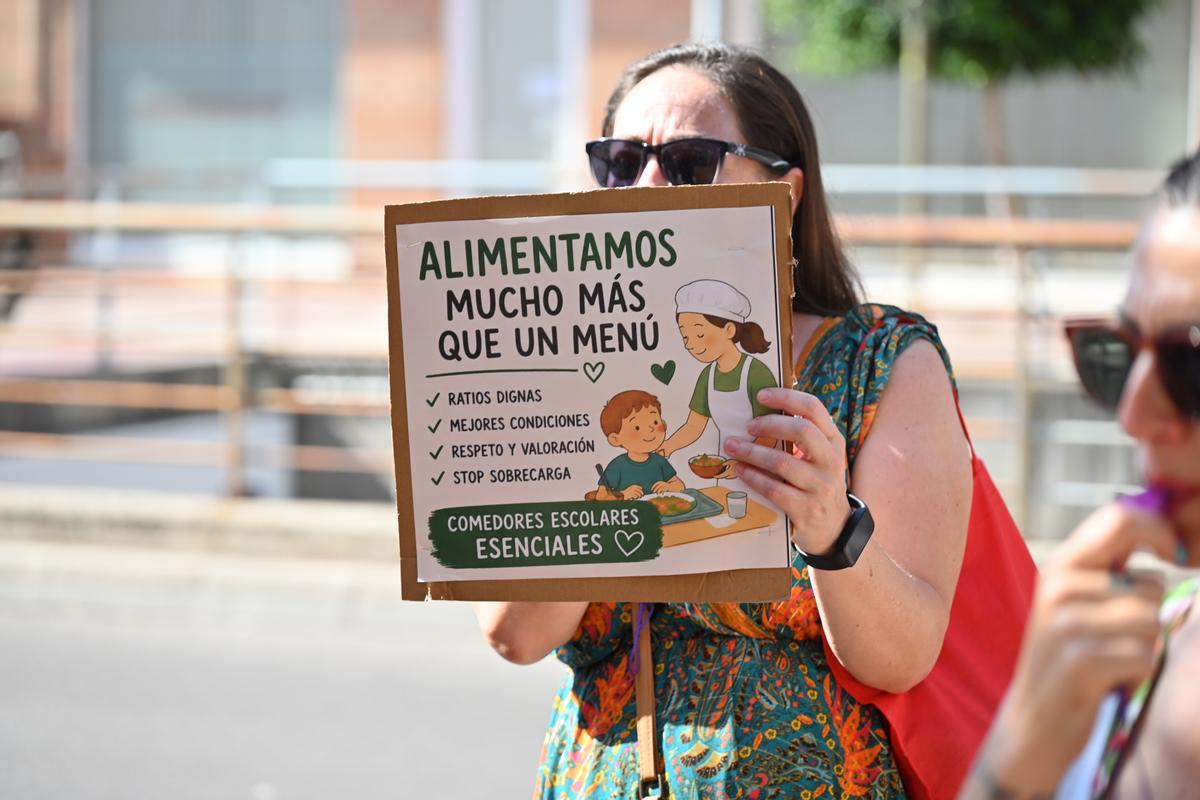 Manifestación comedores escolares en Castellón