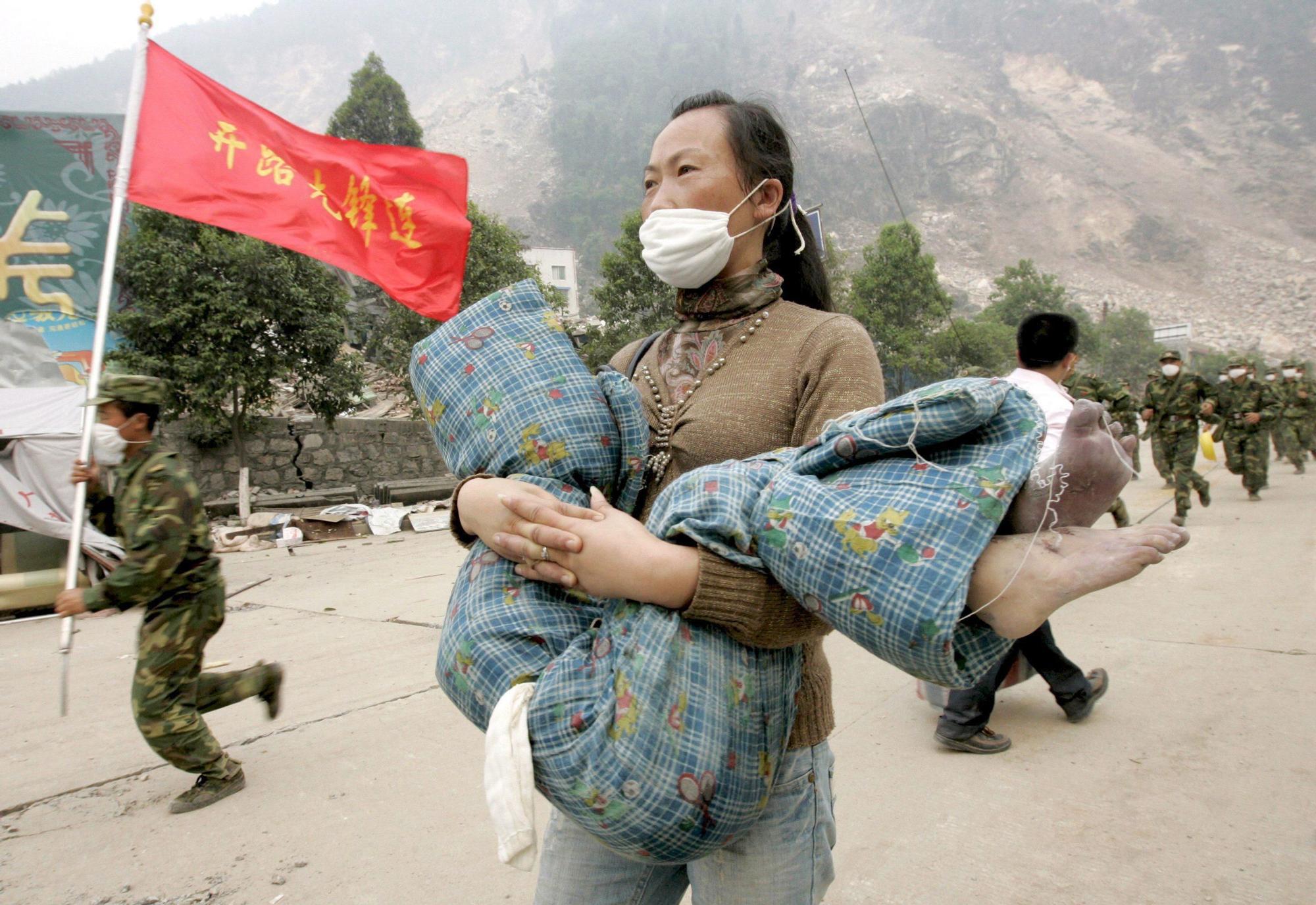 Imagen del terremoto de Sichuan, China, en 2008