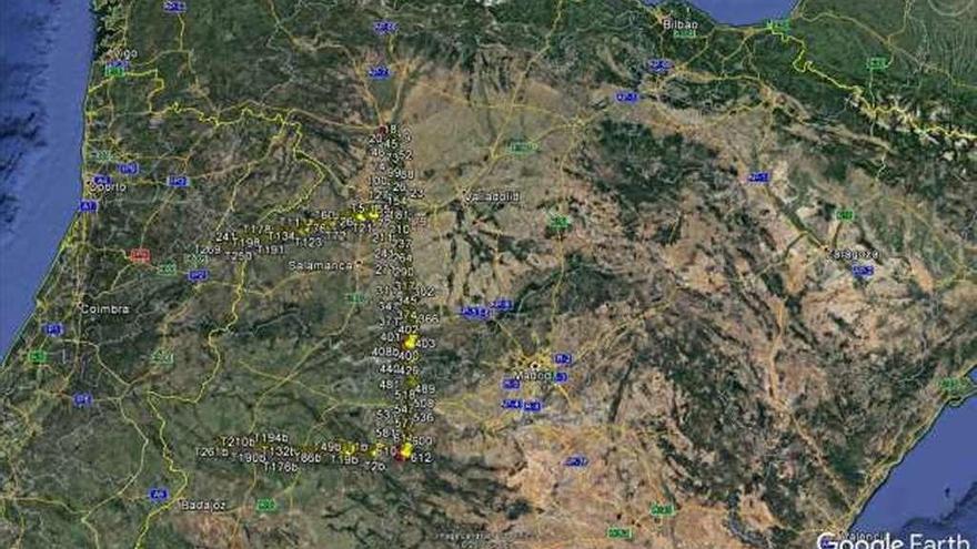 Línea del perfil sísmico previsto en el experimento Cimdef entre Anchuras (Ciudad Real), Toro y Benavente.