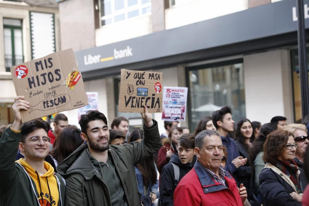 Protestas de estudiantes en Gijón