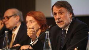 El presidente del Grupo Planeta, Josep Creuheras, en el almuerzo de presentación del Premio Planeta.