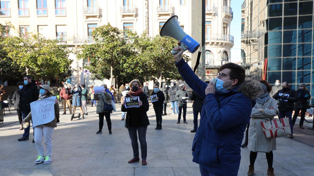 Protesta de los interinos, a mediados de febrero del mes pasado