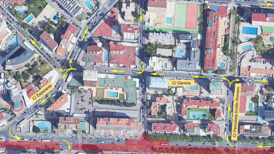 Cortan un tramo de la avenida Mediterráneo de Benidorm para acabar el tanque antitormentas