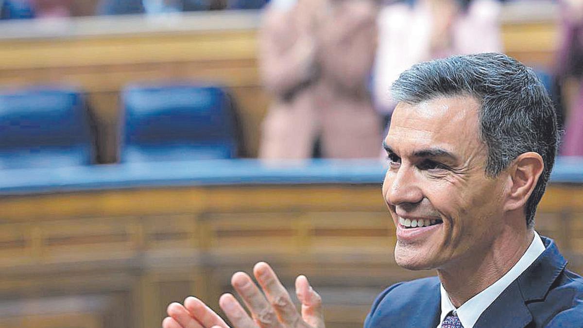 Pedro Sánchez, ayer, en el Congreso de los Diputados.