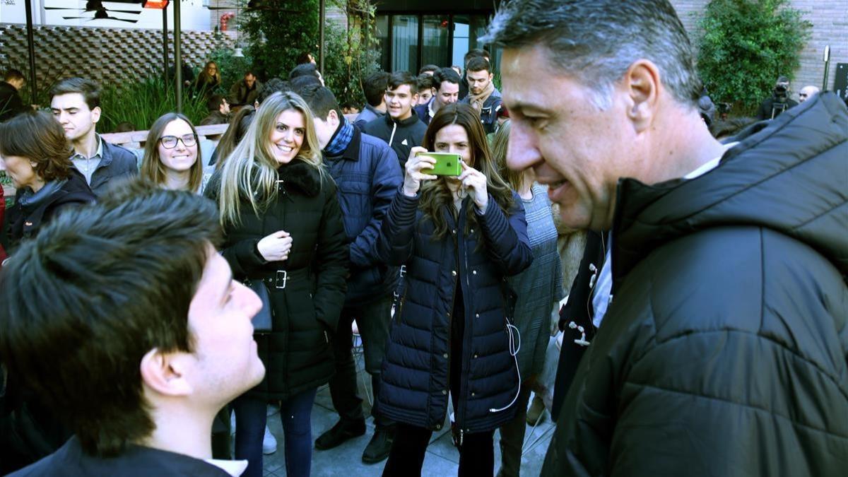 El líder del PPC Xavier García Albiol en un acto de Nuevas Generaciones.