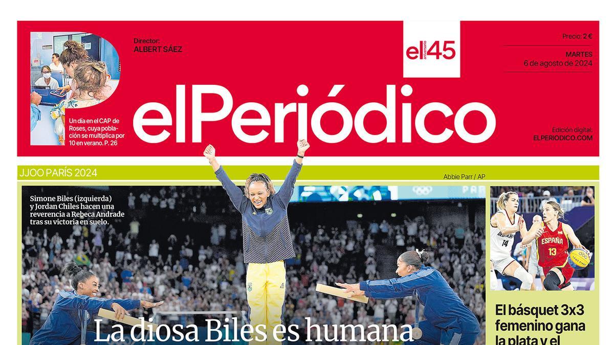 La portada de EL PERIÓDICO del 6 de agosto de 2024