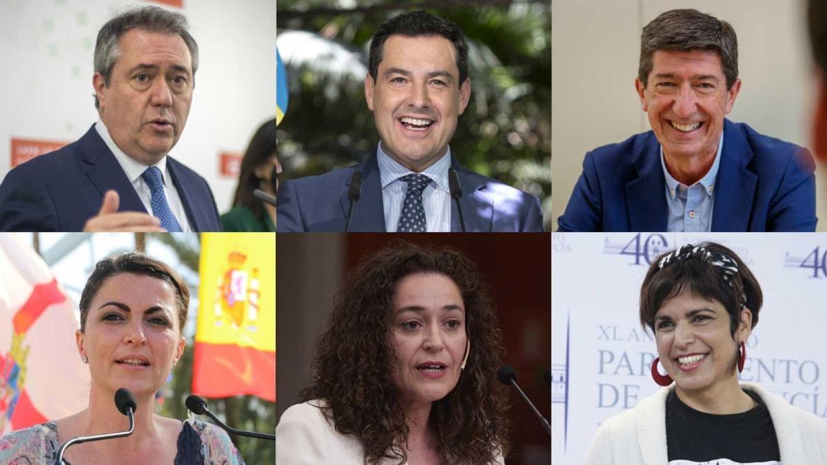 Los seis candidatos que participarán en el debate electoral de Canal Sur.