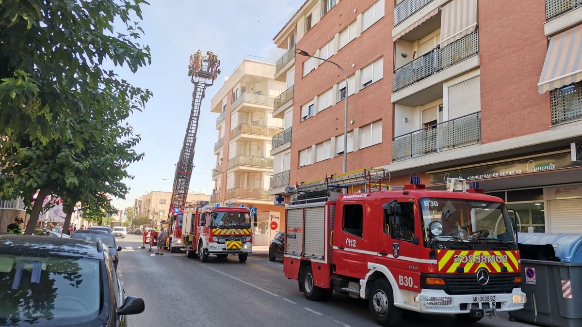 Bomberos en el Barrio del Progreso.