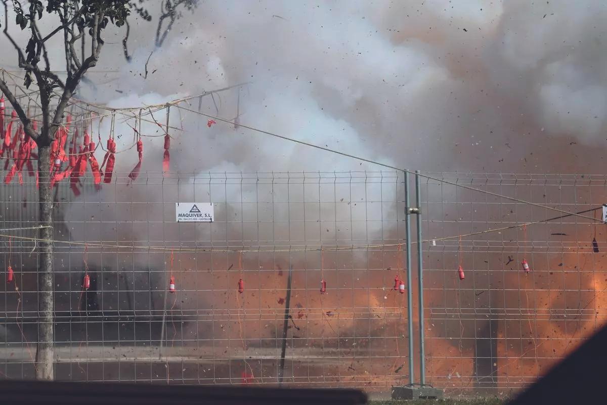 Imagen de la mascletà de este viernes de Magdalena en Castelló.