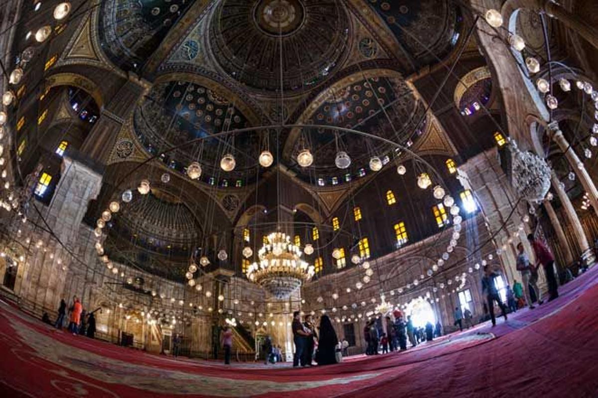 Interior de la mezquita de Mohamed Ali