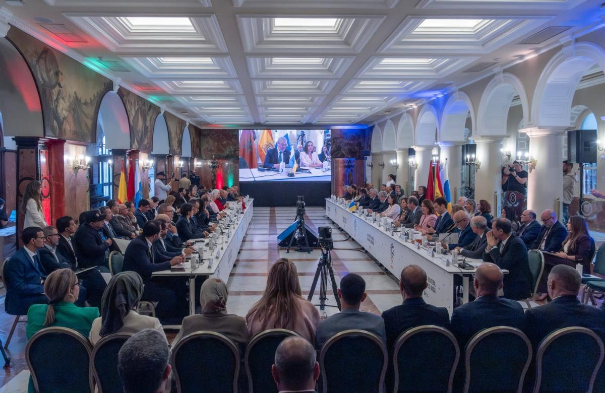 Encuentro bilateral entre ambos presidentes en el Hotel Santa Catalina.