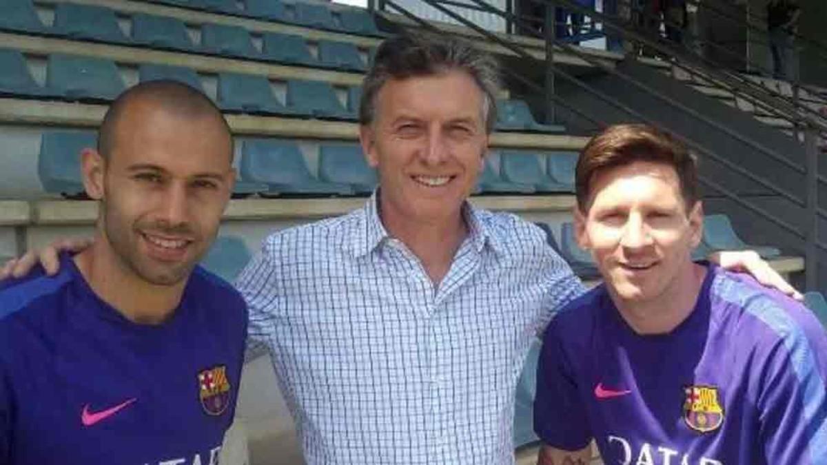 Macri, junto a Mascherano y Messi