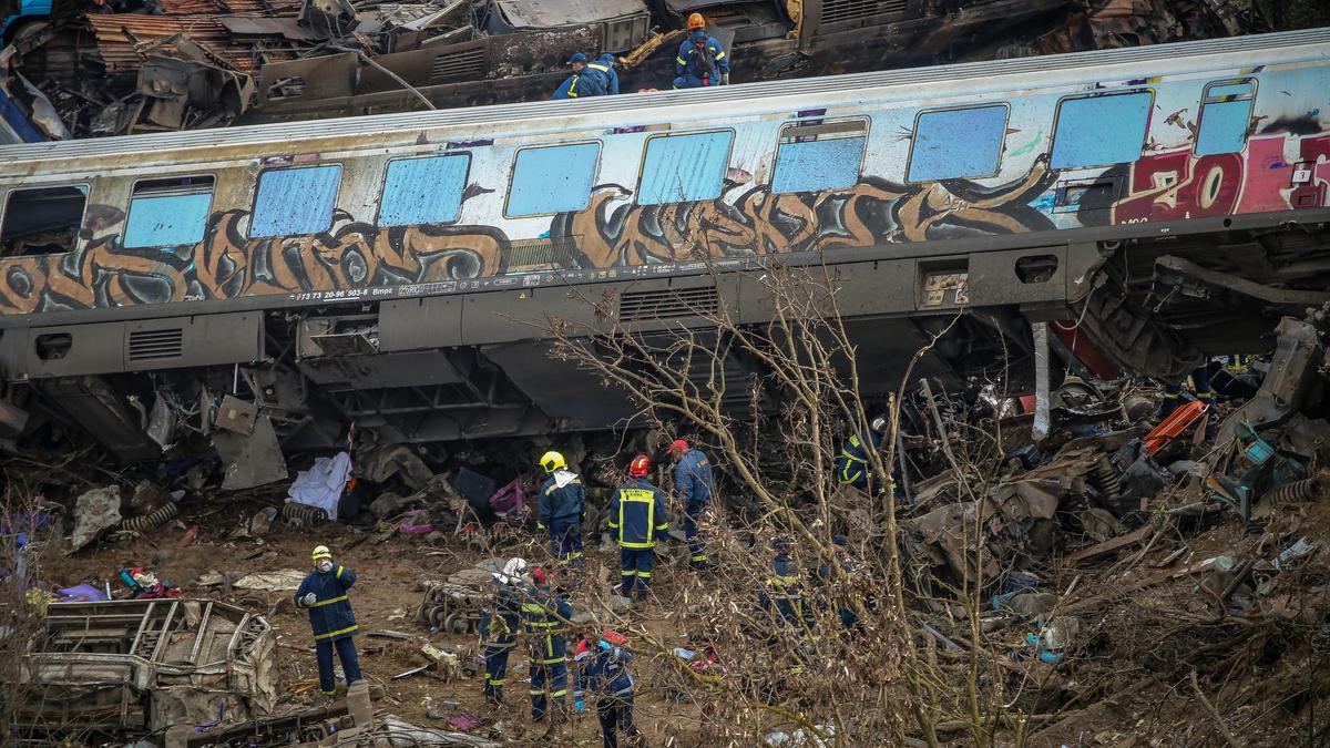 Imagen de archivo del accidente de tren del pasado mes de febrero en Grecia.
