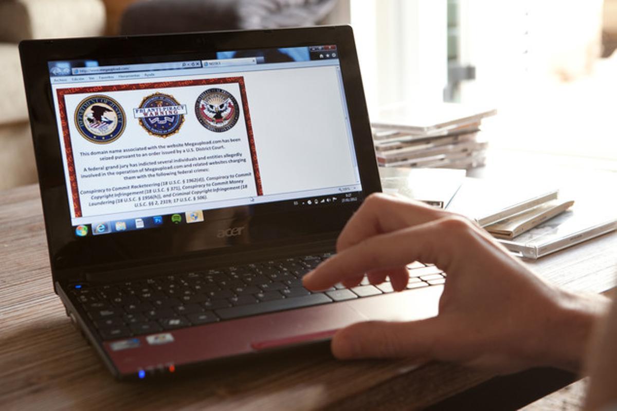 La pàgina clausurada de Megaupload. La pàgina clausurada de Megaupload.