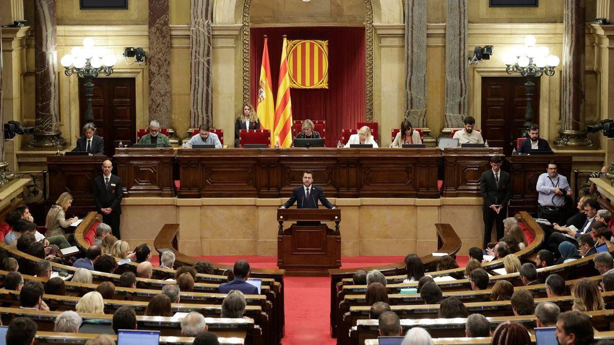 Pere Aragonès, en el Parlament.