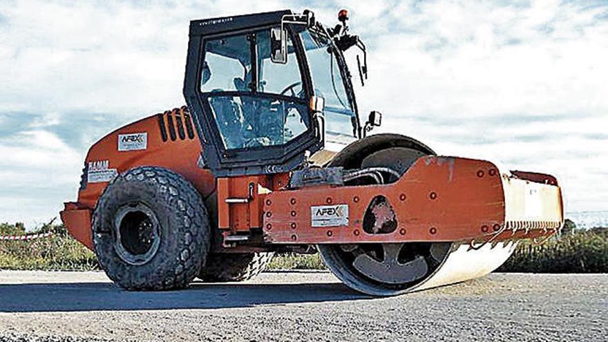 Trabajos en la carretera de Campos