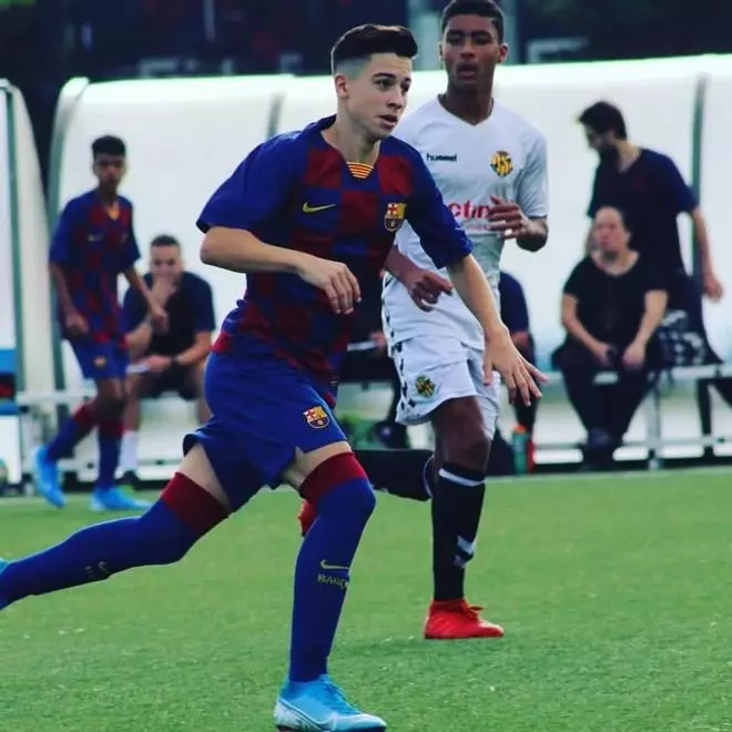 29 de octubre de 2019: Hugo Alba marca su primer "hat-trick" con el Barça infantil