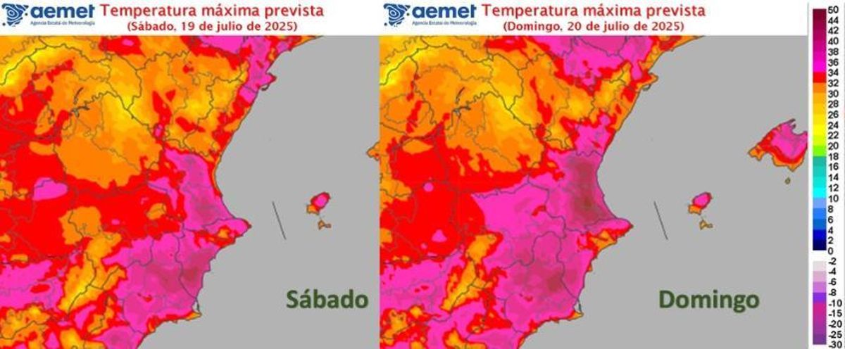 El calor se desplazará hacia el Mediterráneo con el paso del fin de semana